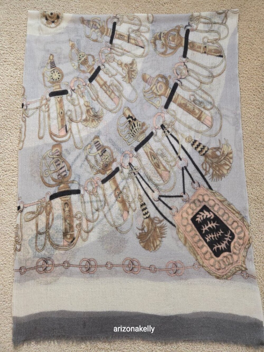 NWOT Cashmere Cinta Equestrian Lightweight Woven Scarf - Picture 9 of 13